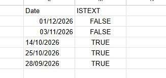 Date column after sorting A to Z: 01/12/2026, 03/11/2026, 14/10/2026, 25/10/2026, 28/09/2026
