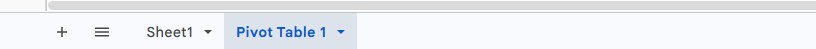 Google Sheets tab bar showing Sheet1 and Pivot Table 1 again